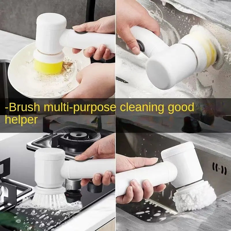 Brocha de Limpieza Eléctrica Multiusos para Cocina y Baño - Cepillo Inalámbrico Portátil para Platos, Ollas y Sartenes