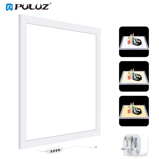 PULUZ 1200LM 15/15in/38x38 cm LED Photography Shadowless Bottom Light Lamp Panel Dimmable for 40cm Photo Studio Shoot Tent Box