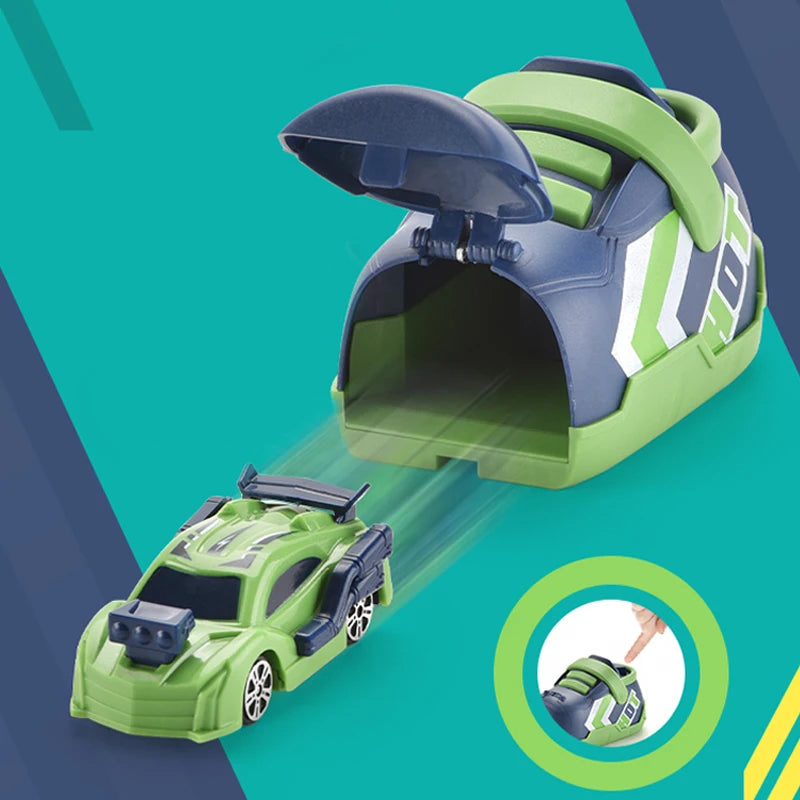 Coche de Catapulta Creativo con Ejección - Juguete Competitivo para Niños - Racing Inercial con Zapato Lanzador