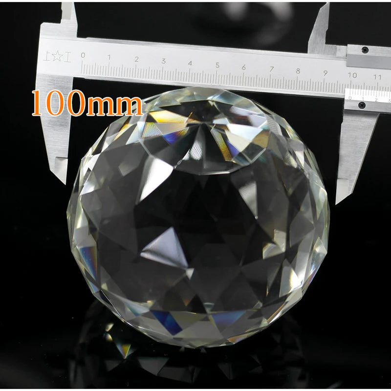 Bola Plana de Cristal K9, Colector de Arcoíris Brillante - Esferas Facetadas para Decoración del Hogar y Fotografía (40mm/50mm/60mm/80mm/100mm)