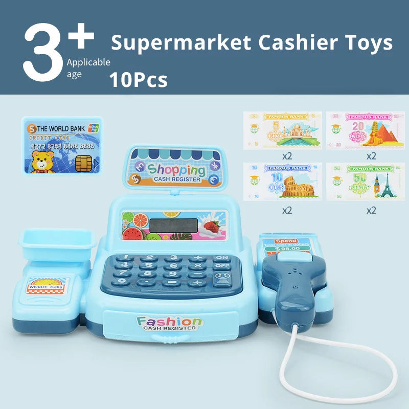 Caja Registradora Electrónica de Supermercado con Efectos de Luz y Sonido, Juguete Educativo Infantil