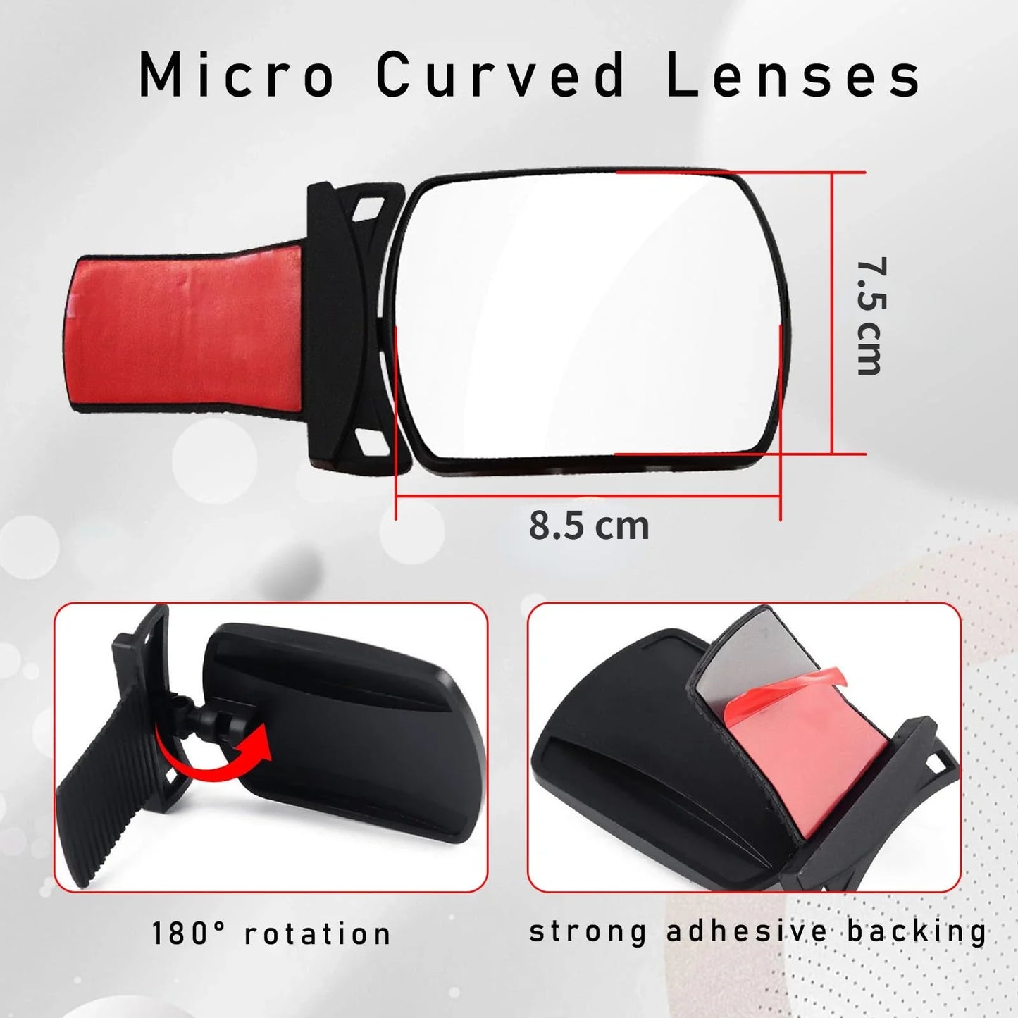 Espejo Retrovisor para Asiento Trasero de Coche para Niños - Espejo de Bebé Ajustable 360 Grados, Monitor de Seguridad y Punto Ciego
