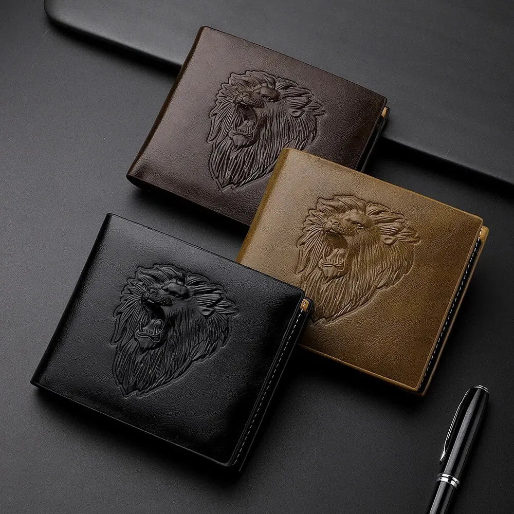 Billetera Hombre con Relieve 3D, Diseño Personalizado y Trifold, Portatarjetas Múltiple con Monedero