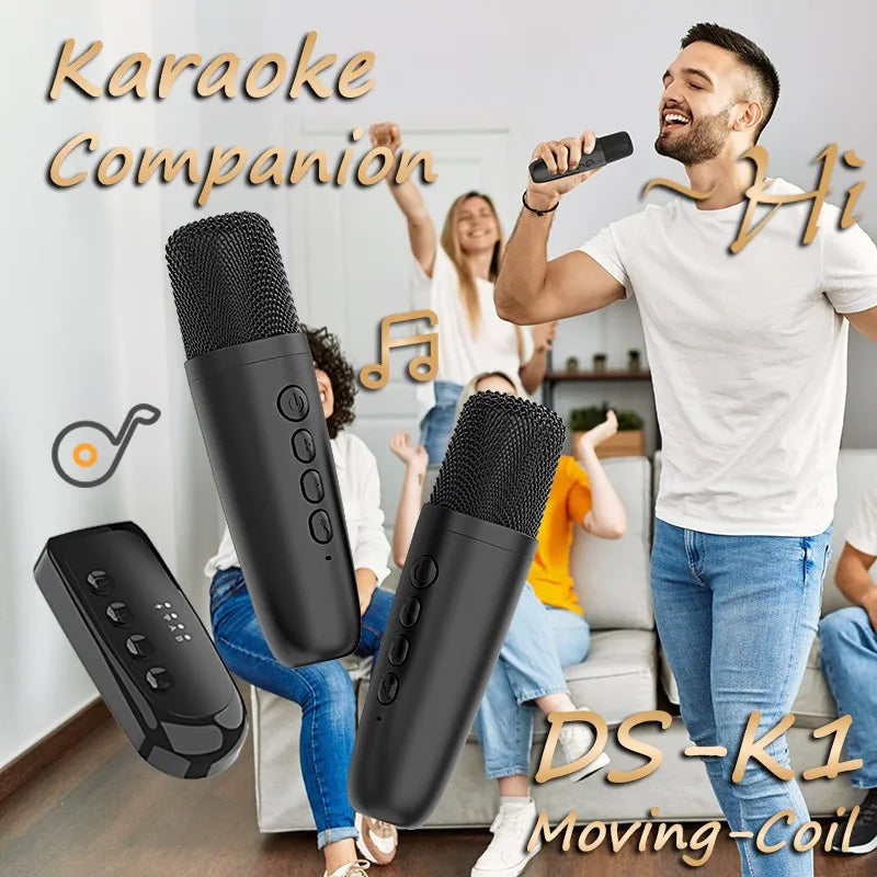 Companion Karaoke Inalámbrico DS-K1 - Micrófono Dinámico Bluetooth 5.3 con Mezclador DSP y Amplificador para Coche y Altavoces