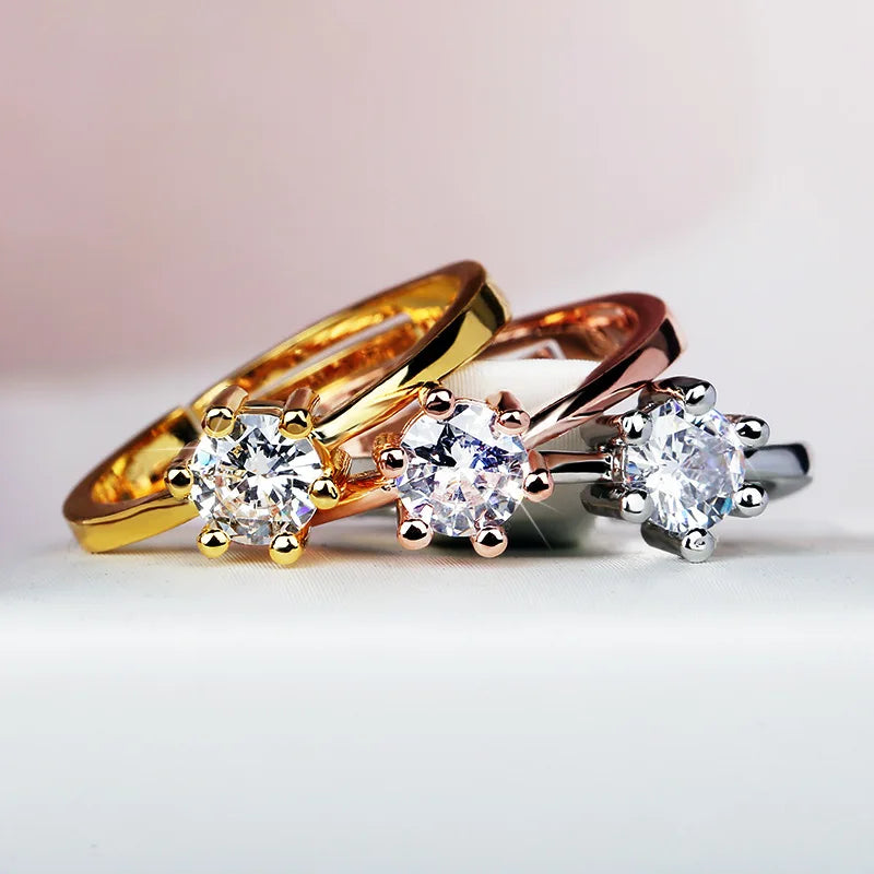 Anillo de Plata de Ley 925 para Mujer: Sortija Nupcial de Oro de 18K