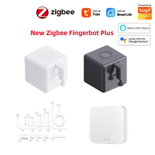 Interruptor Inteligente Fingerbot Plus con Control Táctil, Modo Zigbee Tuya, Control Remoto a Través de la Aplicación Smart Life, Compatible con Alexa, Google Home y Alice