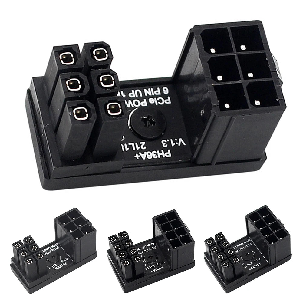 Nuevo Adaptador de Potencia ATX 8 Pin 6 Pin a 90/180 Grados Conector de Cable de Suministro de Energía para Placa Madre y GPU DIY
