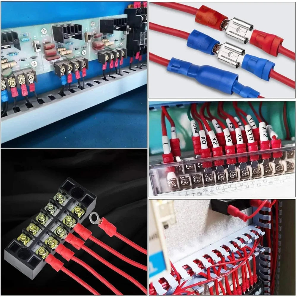 Kit de Conectores de Cable 280pcs: Terminales Aislados Macho y Hembra, Terminales de Crimpado Frío, Conectores de Espada y Empalme