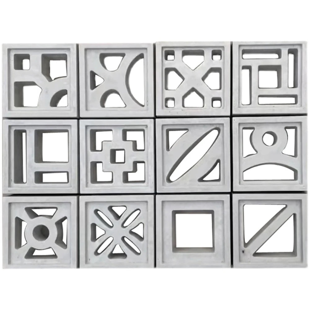 Molde reutilizable de plástico calado para pared de fondo de jardín, molde decorativo para camino de ladrillo hueco de cemento para suelo de jardín, bricolaje