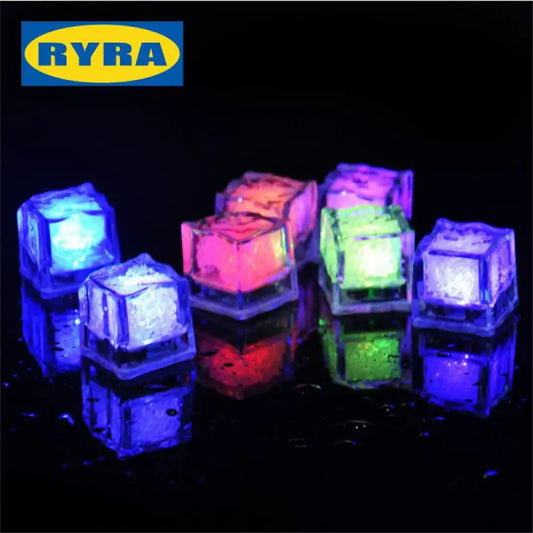 Cubo de Hielo LED Luminoso para Fiestas, Bares y Bodas - Cambio de Color Automático