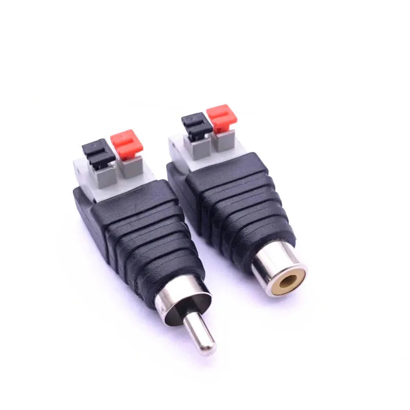 Adaptador de Conector RCA Macho y Hembra para Cable de Altavoz y Audio