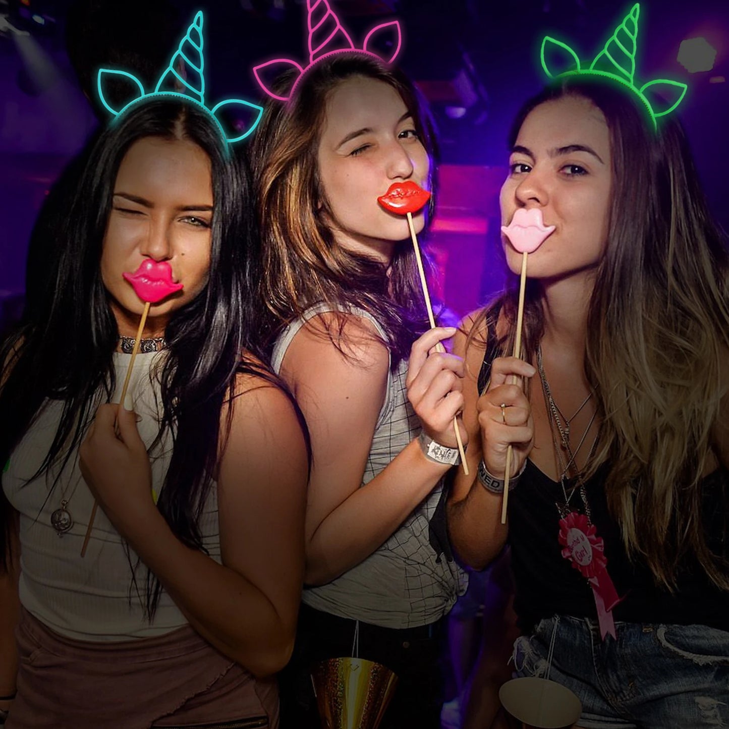 6pcs Diadema Luminosa de Unicornio, Brilla en la Oscuridad, Accesorios para el Cabello para Niñas, Bebés, Fiesta de Cumpleaños, Festival