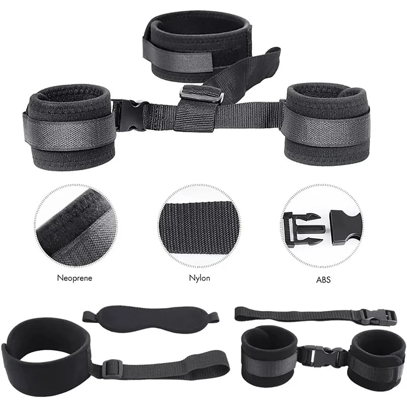 Juego de Esposas Ajustables y Antifaz para Adultos - Set BDSM para Mujeres y Parejas, Collar Erótico y Restricción Sensual - Juguetes Sexuales Sin Vibrador