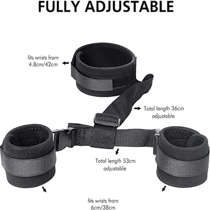 Juego de Esposas Ajustables y Antifaz para Adultos - Set BDSM para Mujeres y Parejas, Collar Erótico y Restricción Sensual - Juguetes Sexuales Sin Vibrador