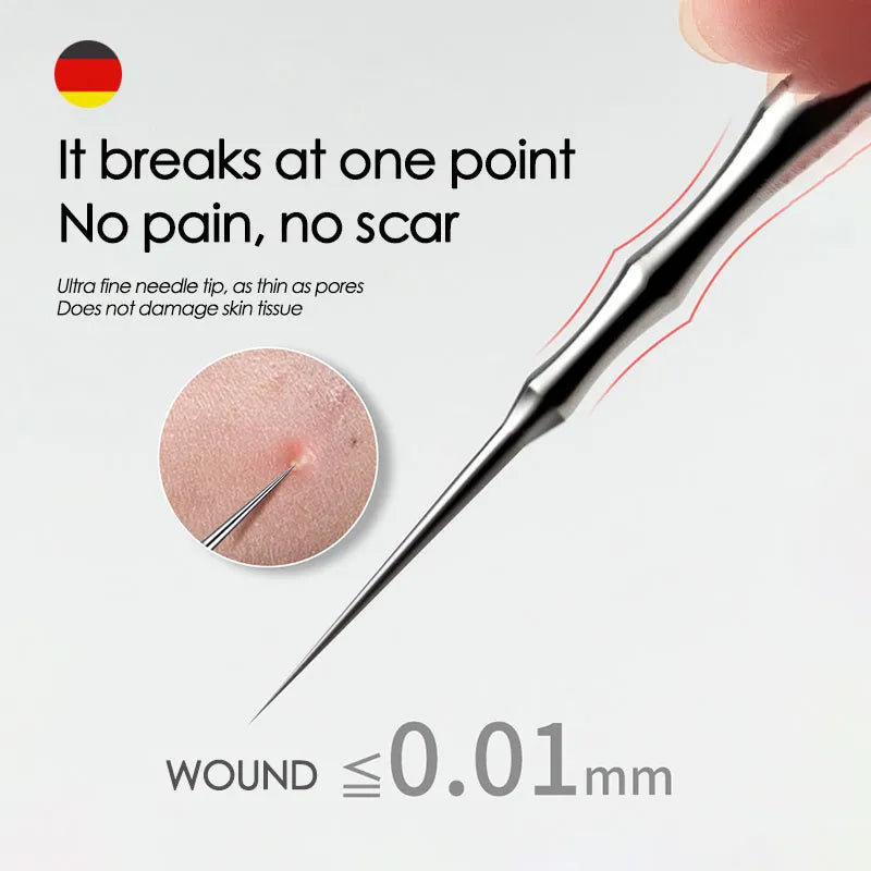 Extractor de Puntos Negros y Herramienta para Eliminar Acné - Agujas, Pinzas y Limpiador Profundo para una Piel Libre de Impurezas