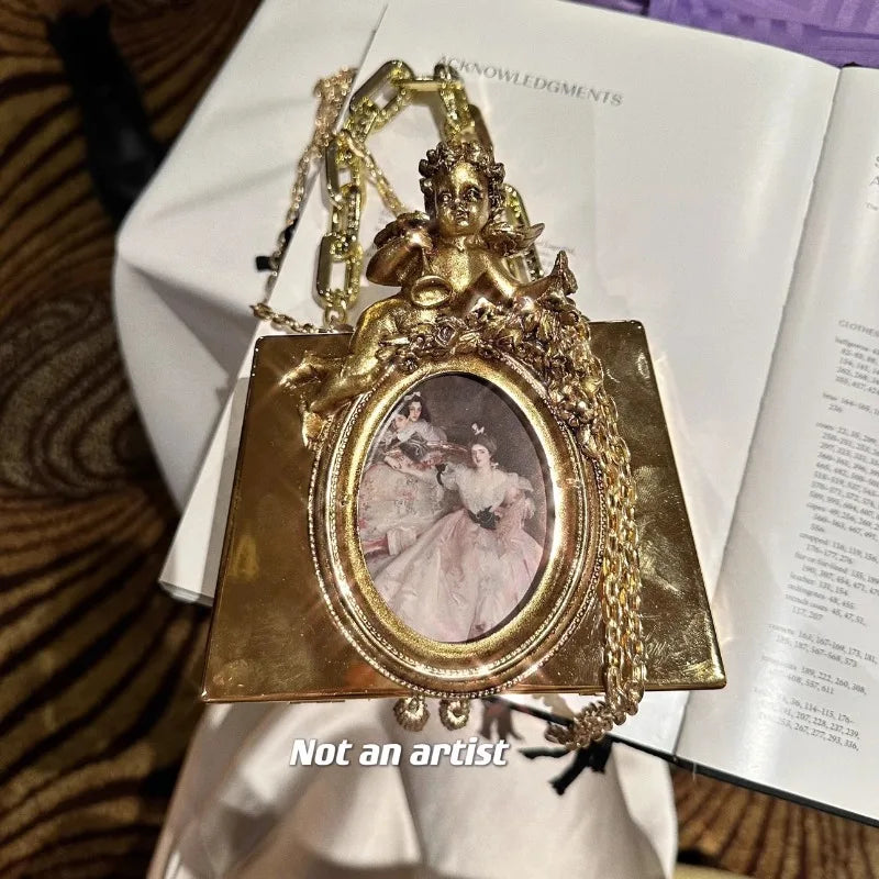 Bolso de Mano Decorativo de Resina Acrílica para Mujer – Réplica de la Colección del Museo, Bolso Dorado para Decoración del Hogar, Regalo Elegante