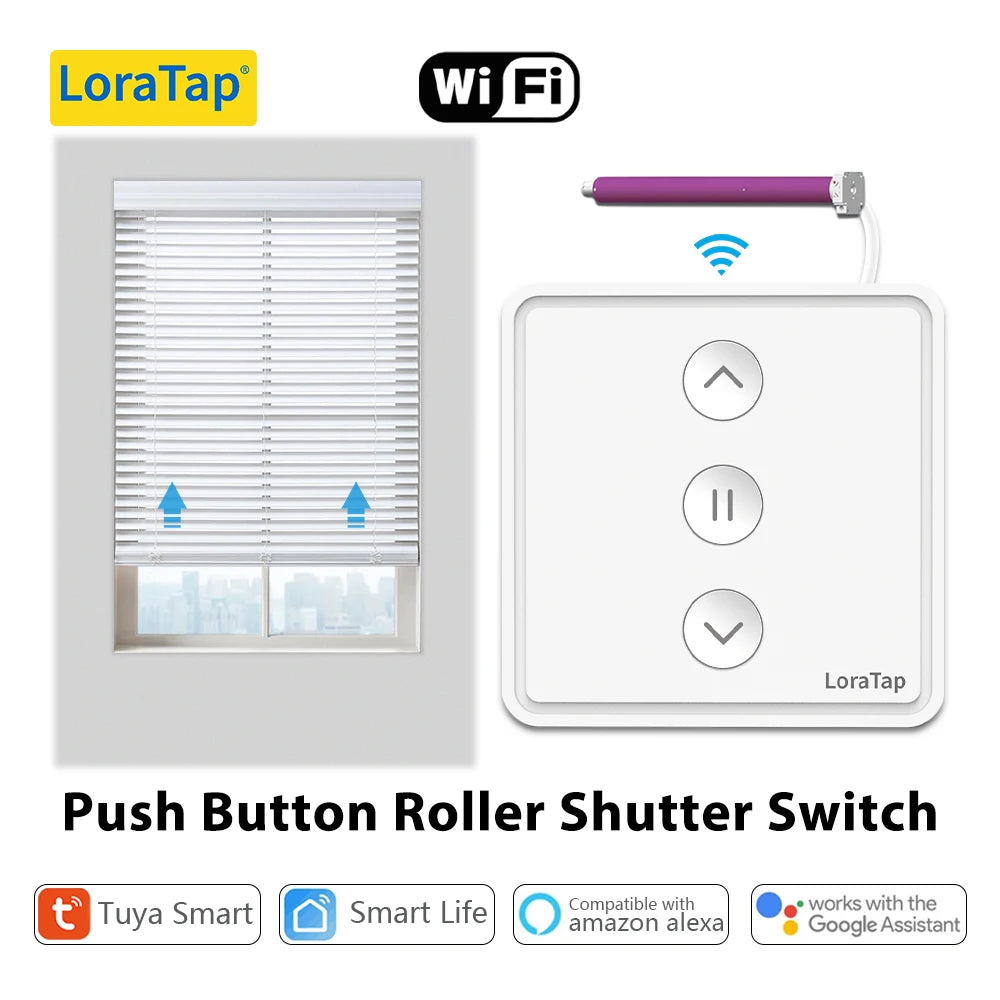 Interruptor de Cortinas Eléctricas LoraTap Tuya | Control de Persianas por Voz con Alexa y Google Home