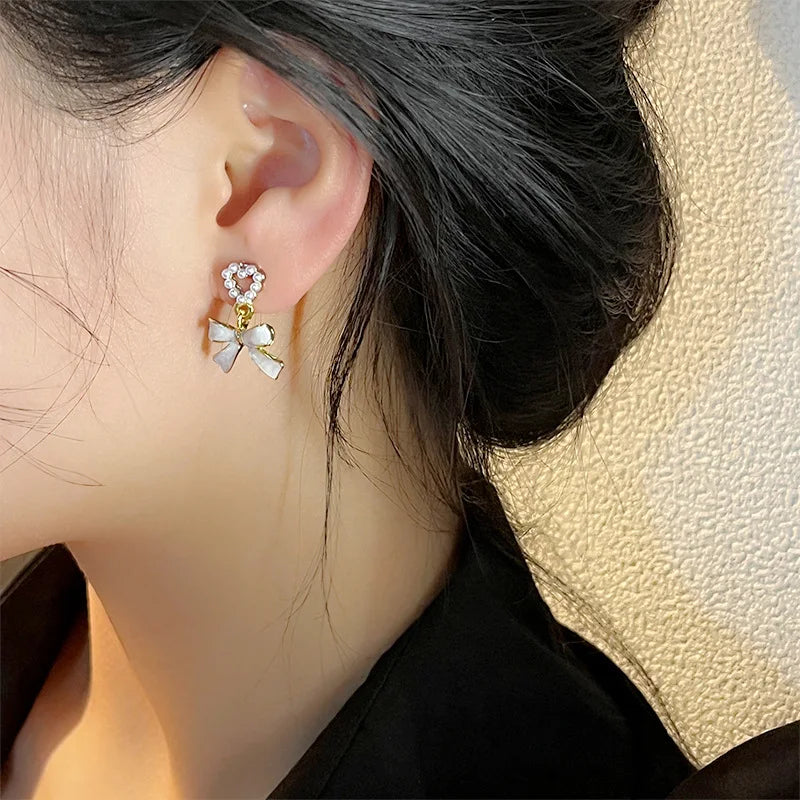 Pendientes de lazo para mujer, diseño de Internet, versátil, Vintage, joyería de moda, fiesta, regalos de boda