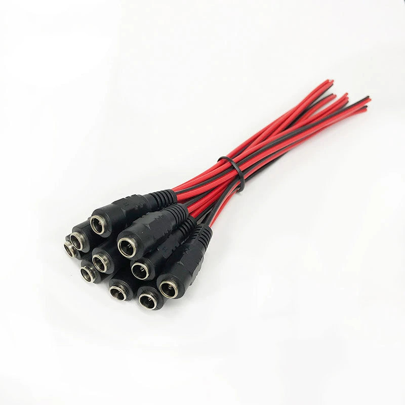 Cable de Alimentación Pigtail 12V DC para Cámara CCTV, 10 Piezas, Conector Macho y Hembra 5.5*2.1 mm