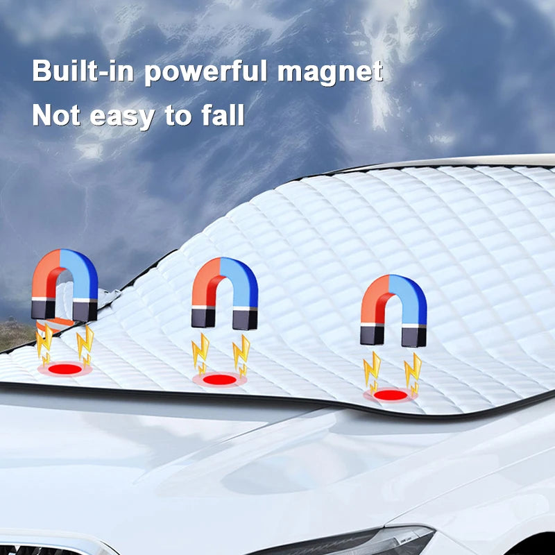 Cubierta Solar para Parabrisas de Auto SEAMETAL - Protector UV y Nieve Magnético para Ventana Frontal (Cubierta de Nieve Engrosada)