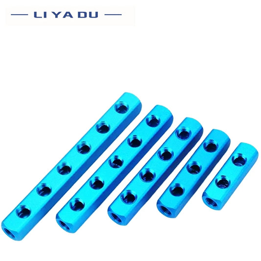 Colector Neumático Versátil con Rosca PT 1/4 y Conectores Rápidos, Distribuidor de Aire con Múltiples Puertos