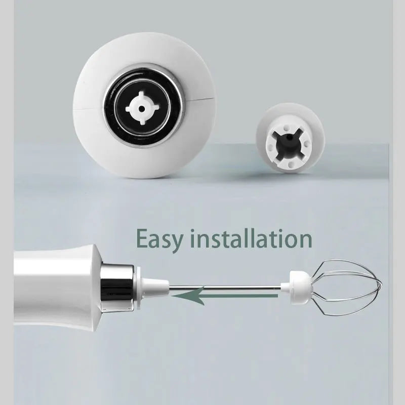 Espumador de Leche Eléctrico USB Recargable Inalámbrico - Batidor de Mano con 3 Velocidades para Latte, Cappuccino y Chocolate Caliente