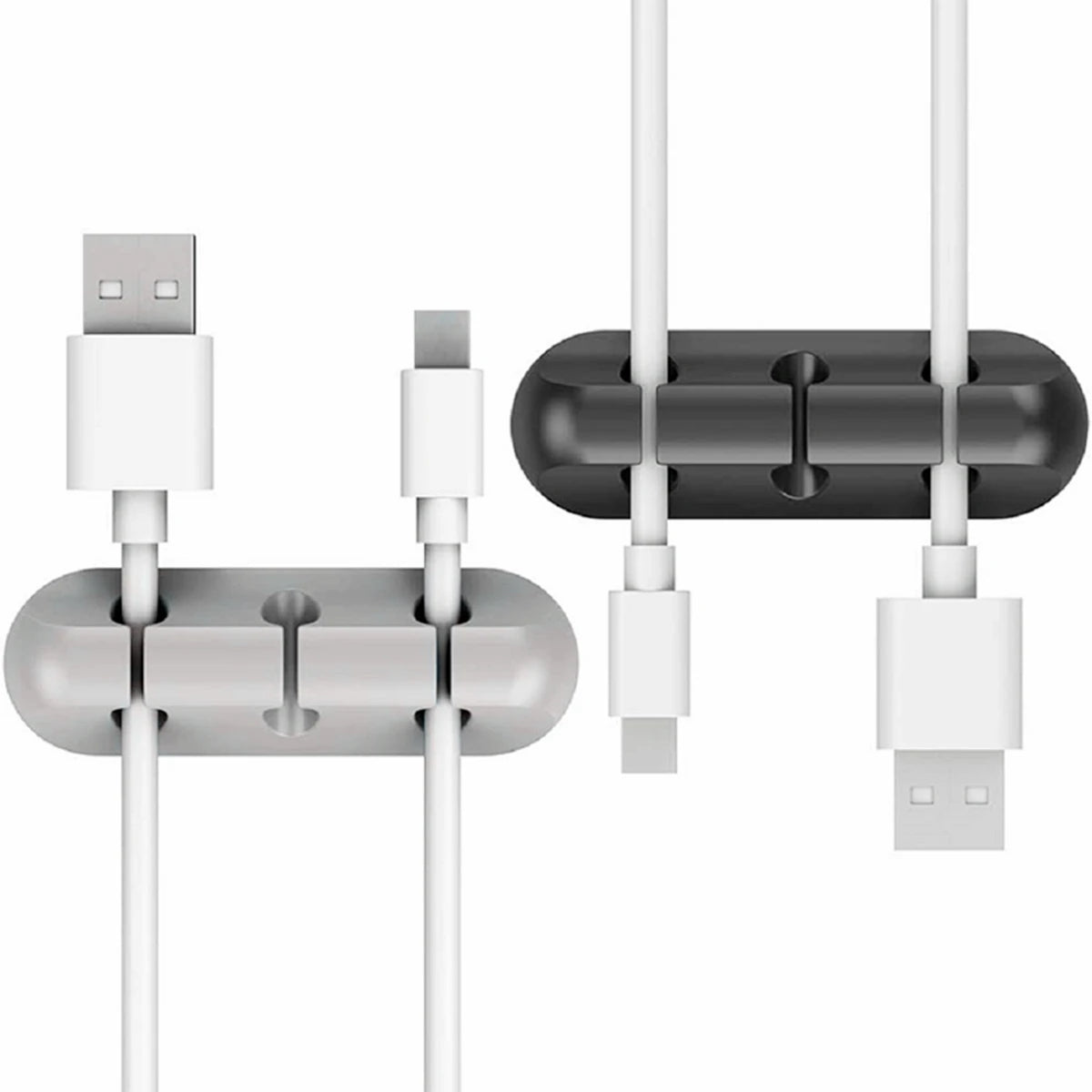 Organizador de Cables USB de Silicona - Clips de Gestión para Escritorio, Soporte para Cables de Ratón y Auriculares