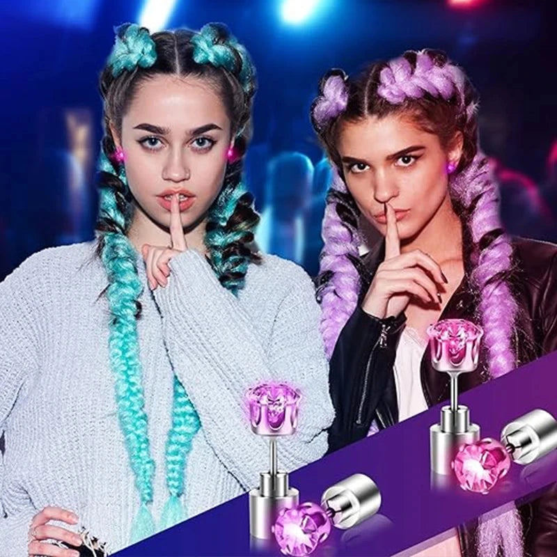 Pendientes LED Luminosos en Forma de Corona - Aretes Brillantes para Mujeres y Niñas, Regalo de San Valentín, Props para Clubes
