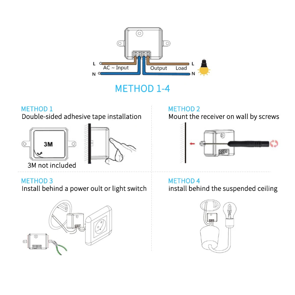 Interruptor de Luz Inalámbrico Inteligente 433mhz para Hogar, Control Remoto Sin Batería, Botón de Pared, Set de Mejoras para el Hogar