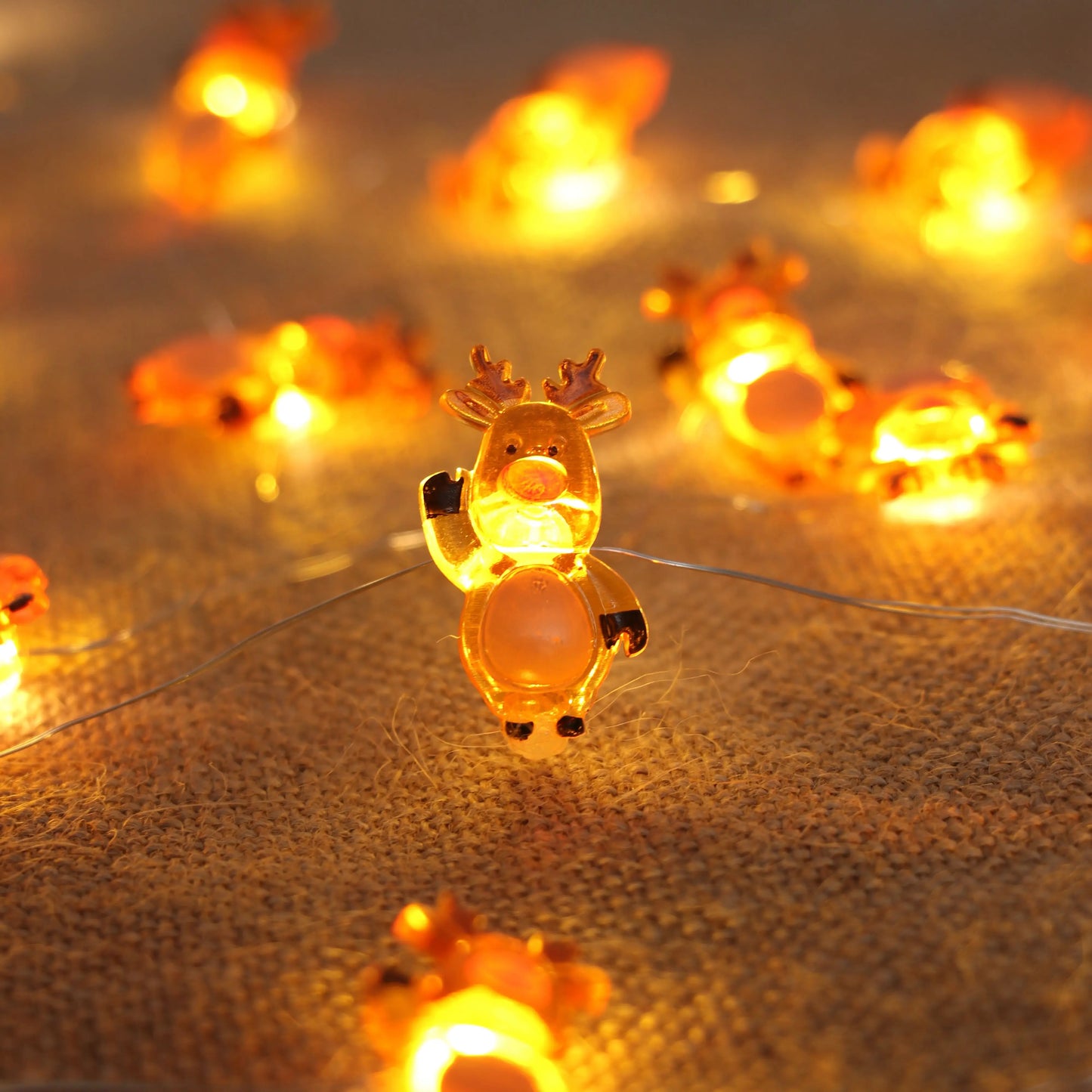 Guirnalda de Luces LED de Santa Claus, Muñeco de Nieve y Reno - Decoraciones Navideñas para Hogar y Árbol de Navidad