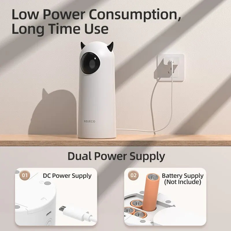 ROJECO Juguetes Automáticos para Gatos Interactivos con Láser LED, Juguete Electrónico Portátil para Gatos y Perros en Interiores