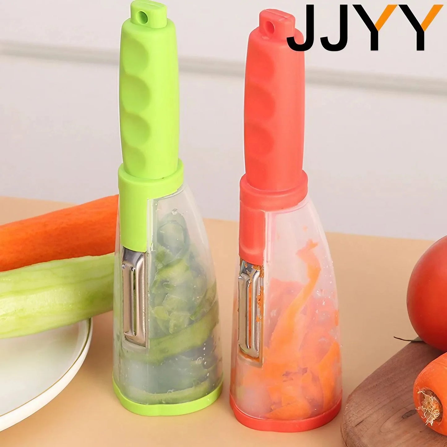 Cuchillo Pelador Multifuncional con Almacenamiento de Stonego - Cuchillo Pelador para Verduras y Frutas con Tubo de Almacenamiento - Utensilios de Cocina para Pelar Manzanas y más