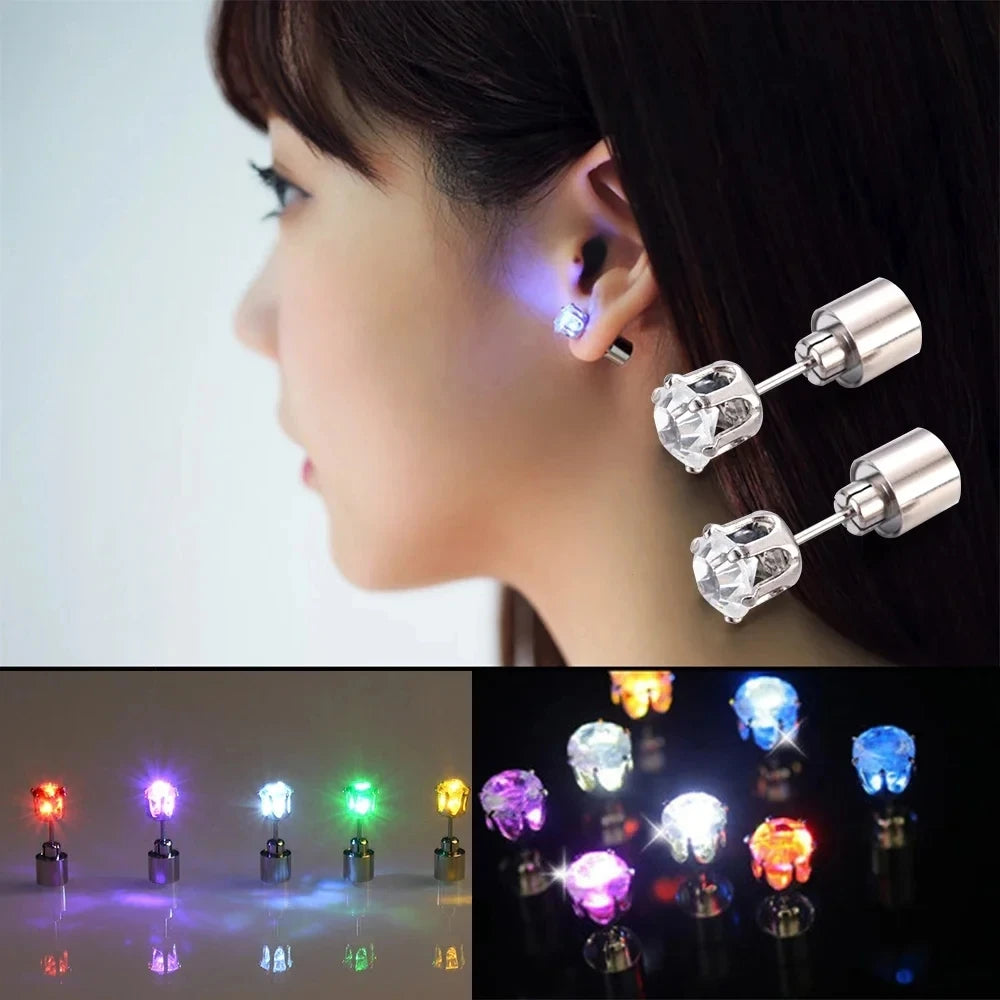 Pendientes LED Luminosos en Forma de Corona - Aretes Brillantes para Mujeres y Niñas, Regalo de San Valentín, Props para Clubes