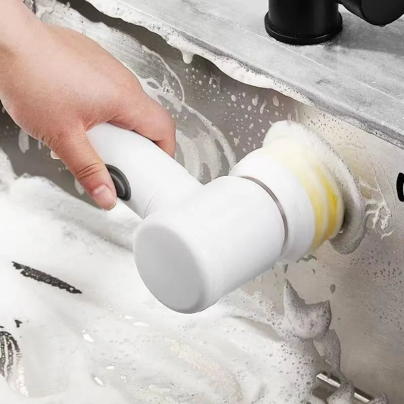 Brocha de Limpieza Eléctrica Multiusos para Cocina y Baño - Cepillo Inalámbrico Portátil para Platos, Ollas y Sartenes