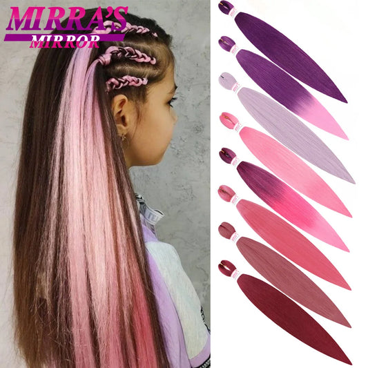 Extensiones de cabello trenzado sintético Rosa Jumbo, 28 pulgadas, amarillo, azul, verde, naranja, rojo, morado