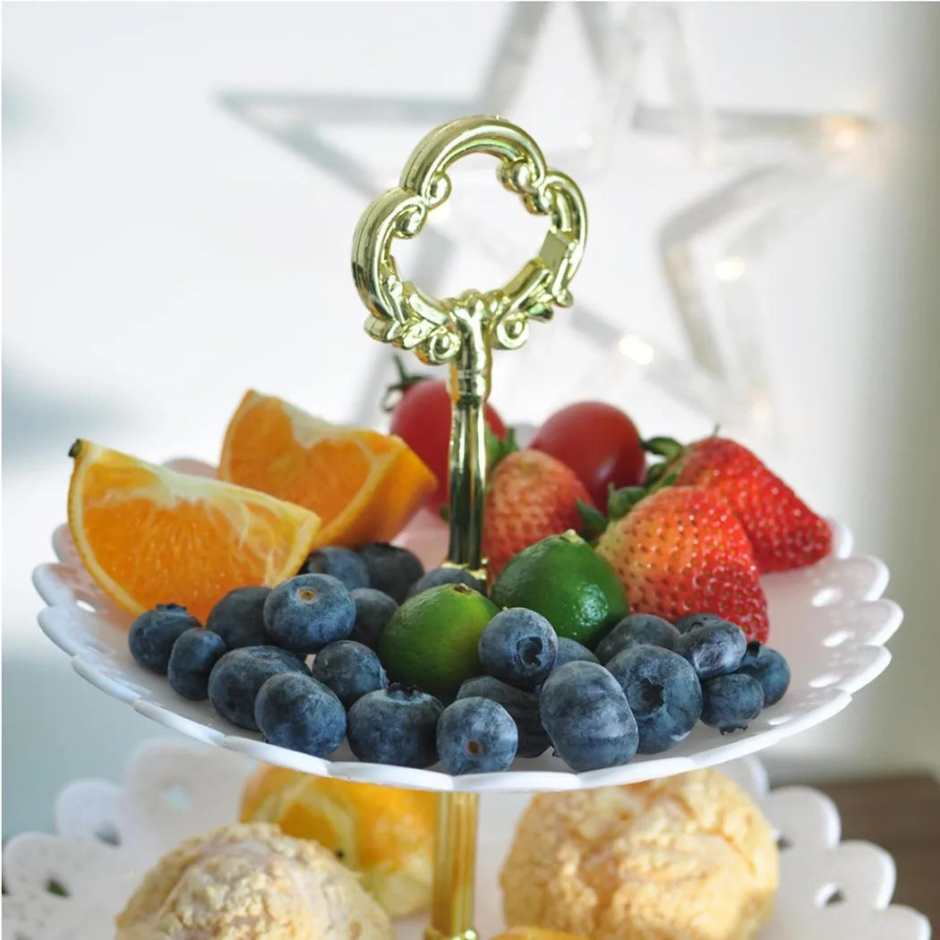 Soporte de Pastel de 3 Niveles | Bandeja para Frutas y Postres, Exhibidor para Bodas, Fiestas y Cumpleaños