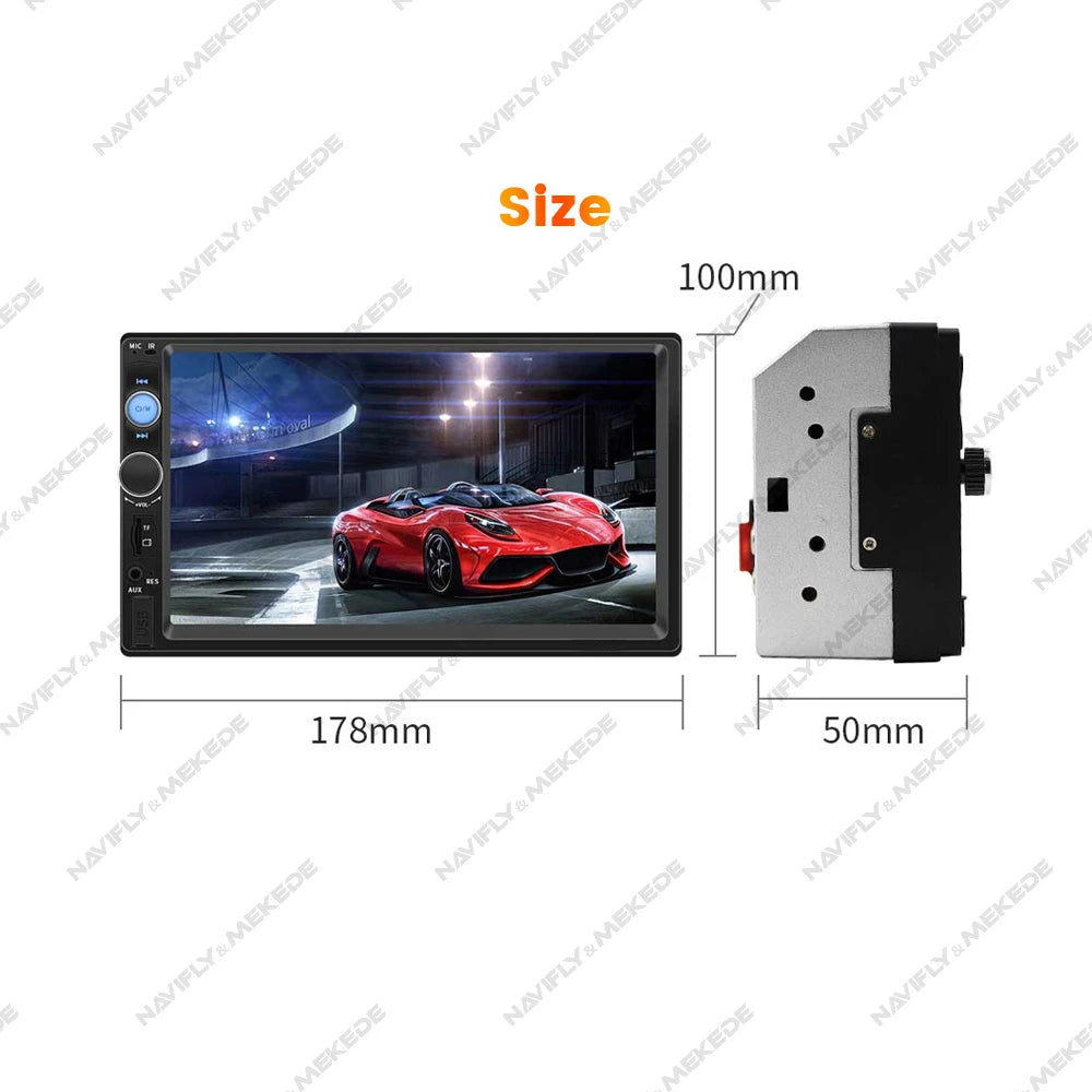 Reproductor Multimedia MP5 para Automóvil de 7 Pulgadas - Pantalla Táctil HD, Sistema Inteligente, Soporte para Cámara de Reversa y Conexión Mirror Link