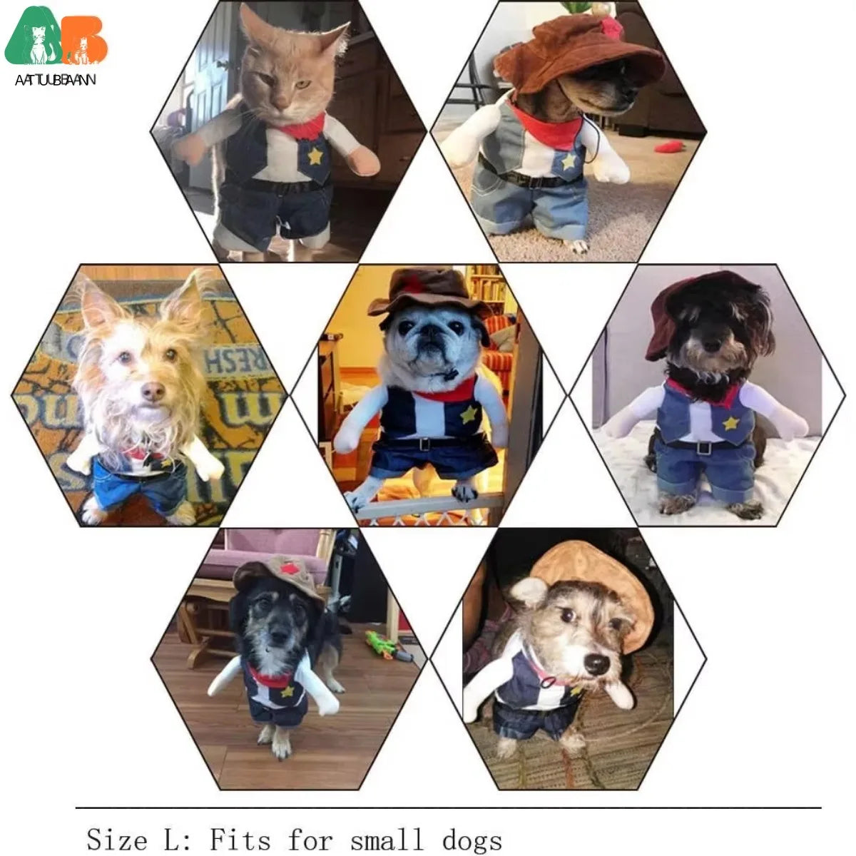 Disfraz de Halloween para Mascotas, Traje de Vaquero del Oeste con Sombrero, Ropa Divertida para Gatos y Perros Pequeños, Disfraz de Vaquero Adorable