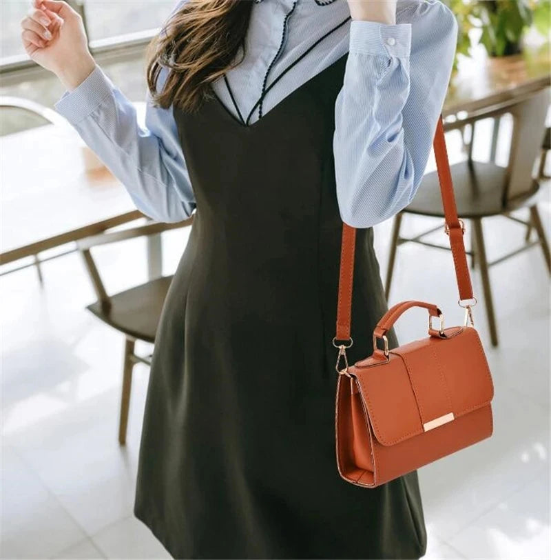 Bolso Retro para Mujer, Bandolera de Mensajero, Alta Calidad en Cuero PU, Nuevo Modelo con Solapa
