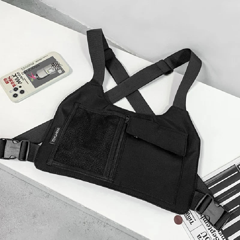 Bolsa de Pecho Unisex Hip-hop Streetwear, Mochila Táctica Multifuncional de Alta Calidad en Nylon