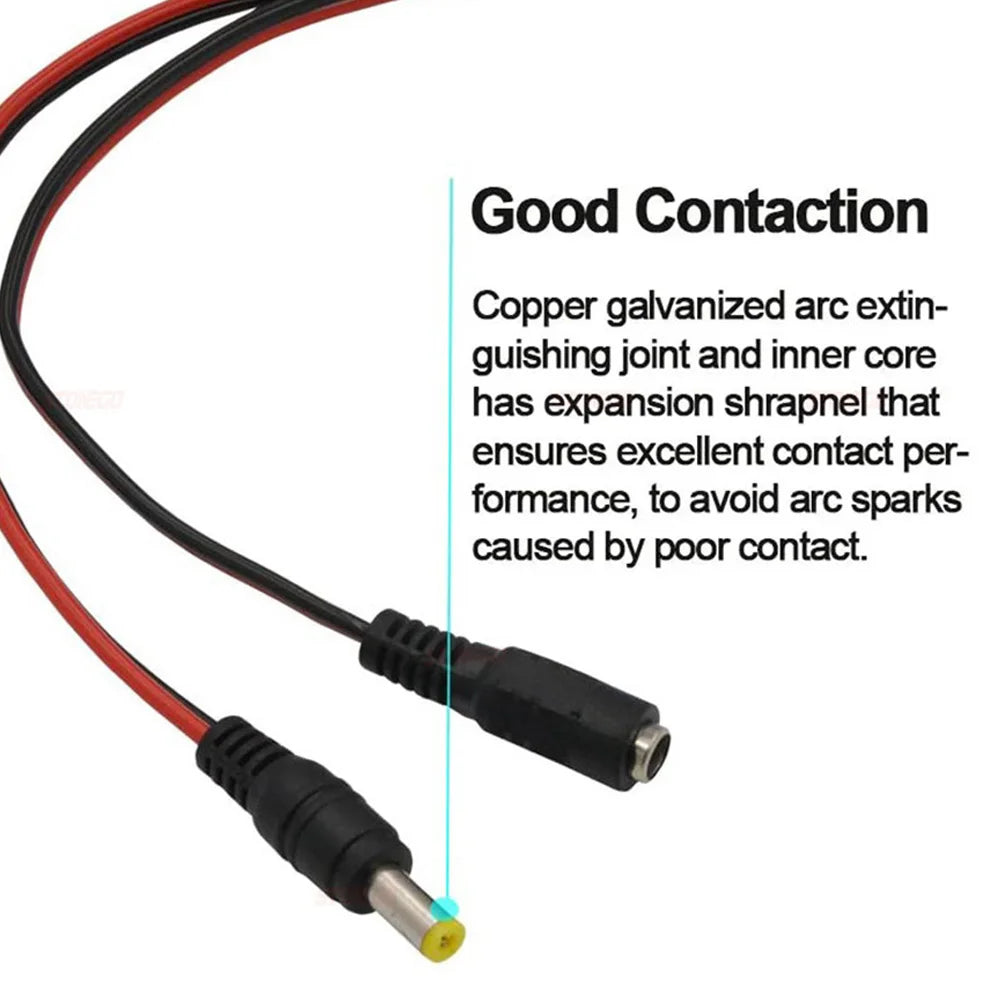 Conectores Macho y Hembra para Tira de Luces LED, Adaptador de Línea de Cable, Fuente de Alimentación 5,5X2,1mm, 12V, Paquetes de 10/20/50 Piezas