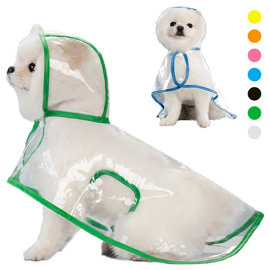 Chubasquero Impermeable para Mascotas, Chaqueta de Lluvia con Capucha para Perros Pequeños y Medianos, Poncho de Lluvia de Plástico Transparente para Cachorros