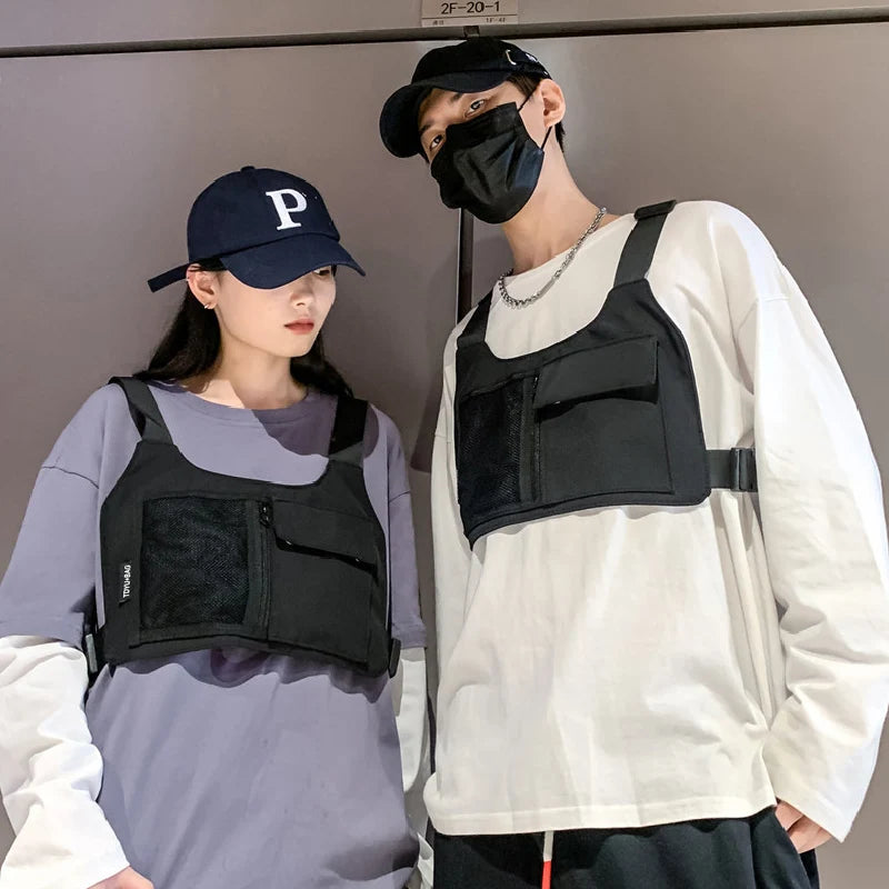 Bolsa de Pecho Unisex Hip-hop Streetwear, Mochila Táctica Multifuncional de Alta Calidad en Nylon