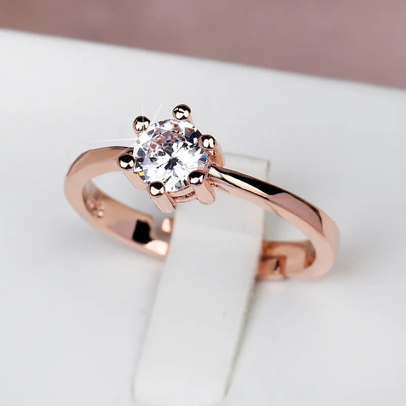 Anillo de Plata de Ley 925 para Mujer: Sortija Nupcial de Oro de 18K