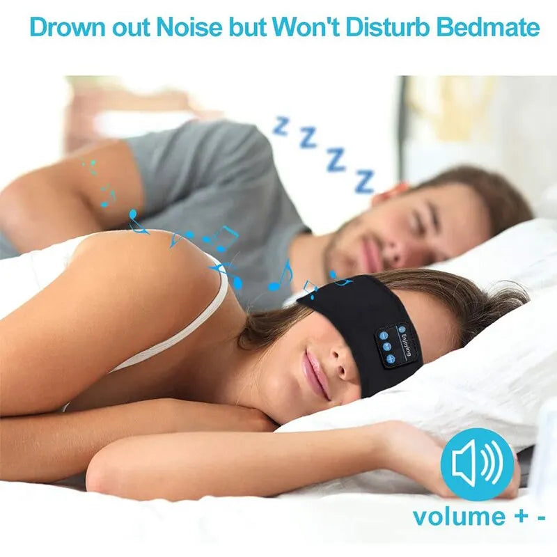 Fone-Auriculares deportivos inalámbricos con Bluetooth, diadema elástica para dormir, máscara de ojos para música
