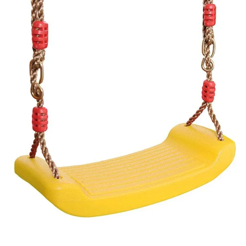 Columpio Infantil para Jardín con Cuerda Ajustable de Altura, Asiento Curvo para Interior y Exterior