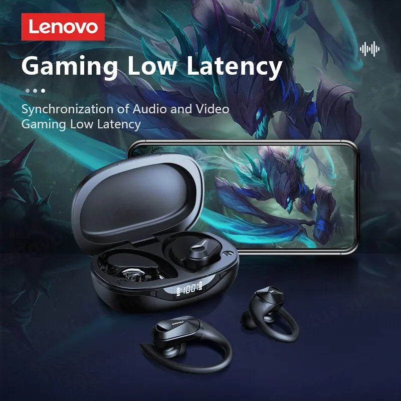 Auriculares Inalámbricos Lenovo LP75 Bluetooth 5.3 - Deportivos, Estéreo HiFi, Reducción de Ruido, Display LED