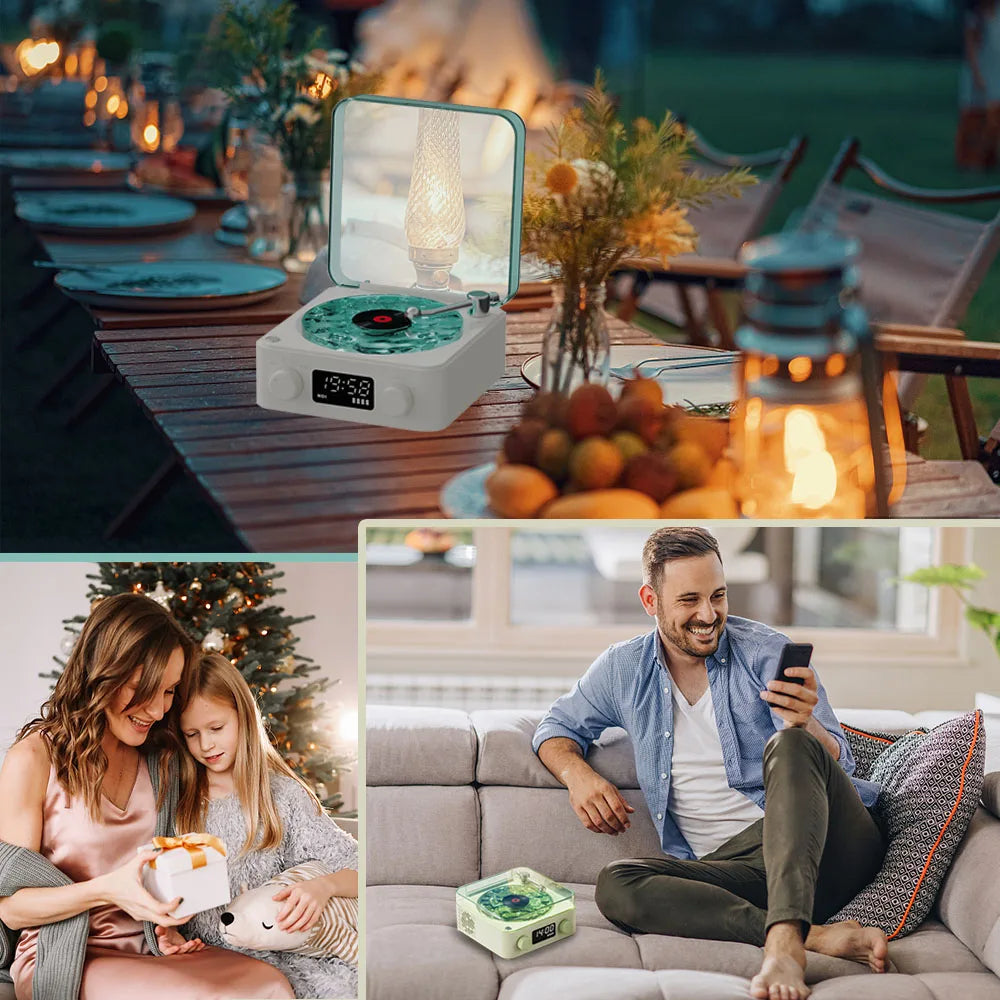 Mini Altavoz Bluetooth Retro con Ruido Blanco | Portable y Vintage con Luz RGB, Ideal para Dormir y Relajarse