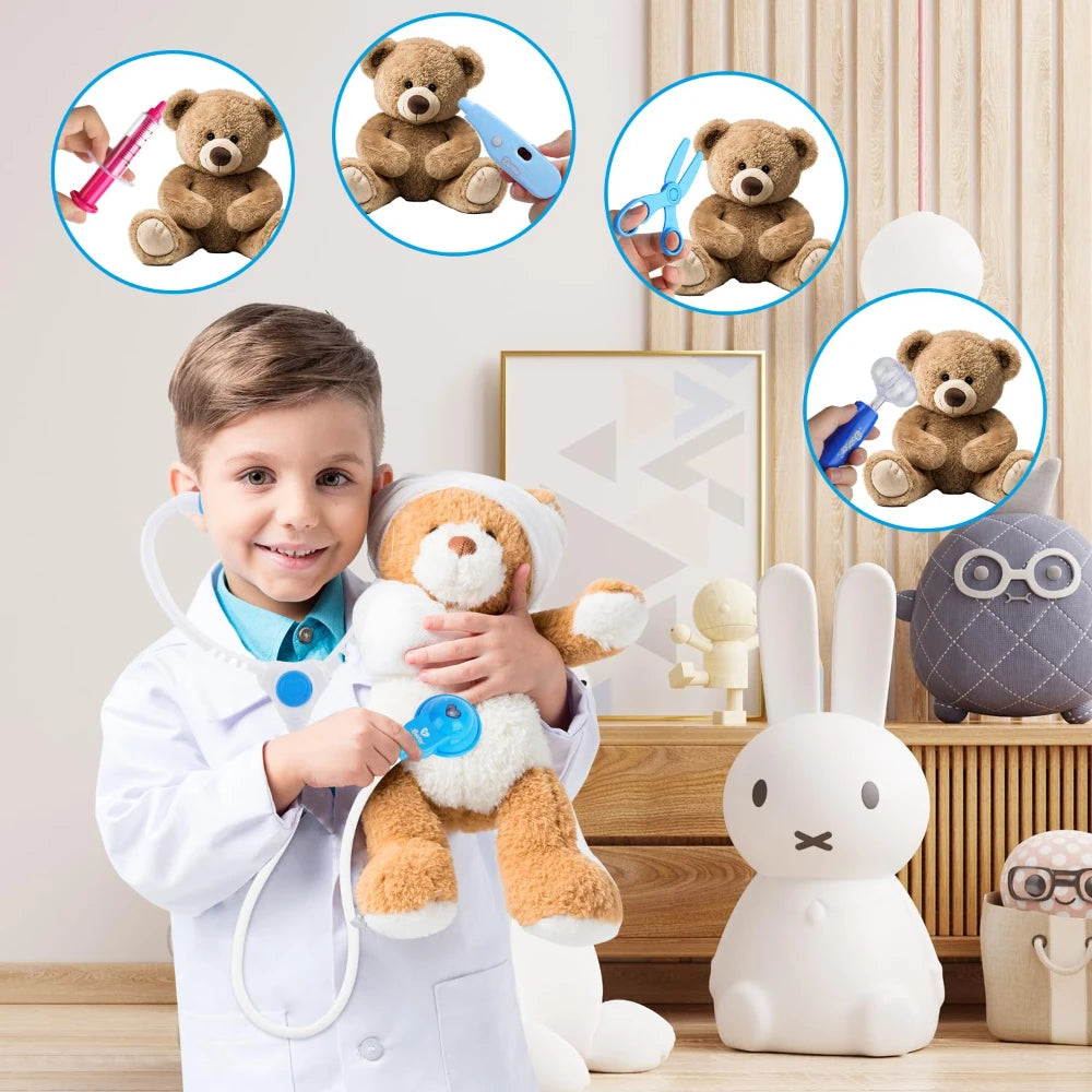 Set de Juego de Roles de Doctor y Enfermera WizKidz, Kit Médico con Estetoscopio e Inyectores en Carrito de Juguete, Regalo Ideal para Niños