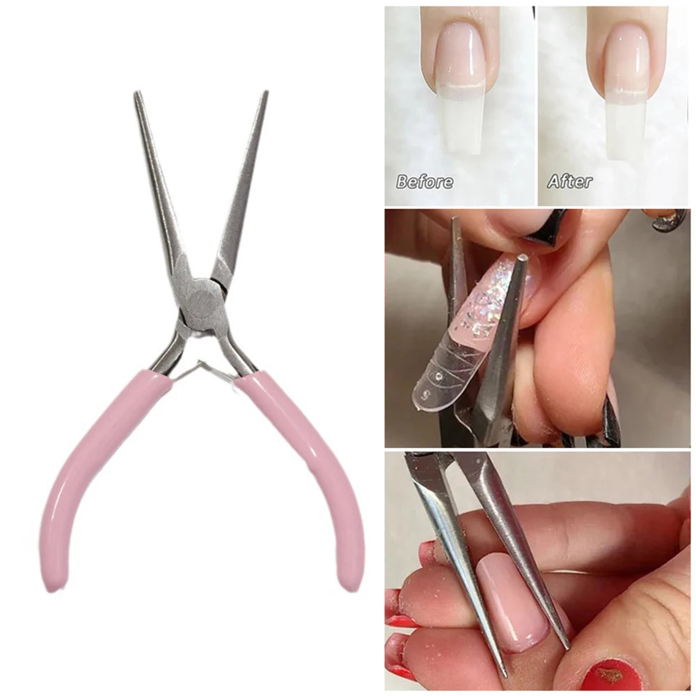 Pincher de uñas acrílico y pinzas de extensión de construcción rápida, herramientas de manicura, pinzas moldeadoras de uñas, herramienta de pinchado curvo C, molde de Gel UV